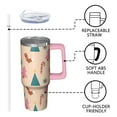 thumbnail image 3 of 30 oz Plaid Christmas Tumbler with Handle and Straw, Reusable Stainless Steel Holiday Cup 30 oz, Leak Proof Travel Mug, Winter Gifts for Women, 3 of 5
