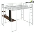 thumbnail image 4 of BELLEMAVE Metal Full Size Loft Bed with Desk, Loft Bed with Full-Length Guardrails and 2 Ladders, Loft Bed Full Size for Teens(White), 4 of 14