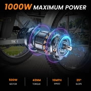 MOONCOOL TK1 Folding Electric Tricycle for Adults,48V 14.5Ah UL2849 (By SGS) Removable battery, 500W Motor, 20 Fat Tire Step-Thru 3 Wheel Off-Road Electric Bicycle W/ chain lock