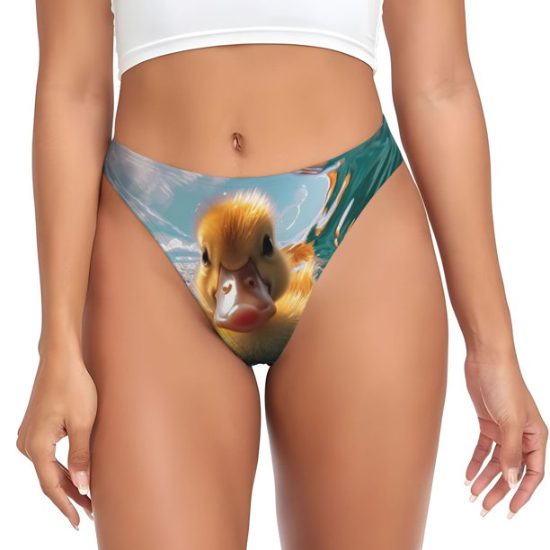 Fotbe Underwater Swimming Duck Tanga Sin Costuras para Mujer con Estampado – Panties Invisibles, Transpirables y Cómodos para Uso Diario-4X-Large