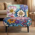 thumbnail image 2 of HELLHERO Flower Pattern Stretch Elastic Bottom Armless Accent Chair Soft Cover with Stain Protection, Dustproof Armless Chair Slipcover, 2 of 8