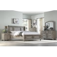 thumbnail image 2 of Antique Gray King Storage Bed - Solid Wood & MDF, 87" x 80", Transitional Design, 2 Drawers, Bedroom Furniture. Vietnam Made., 2 of 6