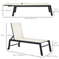 thumbnail image 3 of Outsunny Patio Chaise Lounge Chair with 5-Position Backrest, White, 3 of 10