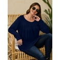 thumbnail image 6 of LARACE Womens Plus Size Long Sleeve Tops Tunic Tops Casual Floral Henley Shirts NavyBlue 3X, 6 of 7