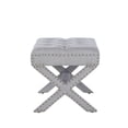 thumbnail image 4 of Chic Home Gaia Neo Traditional Tufted Linen X-Leg Ottoman, 4 of 4