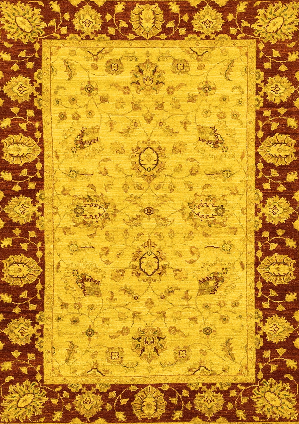 Yellow Rectangular Rug Ahgly Company Indoor Rectangle Abstract Yellow Modern Area Rugs, 2' x 3 ...