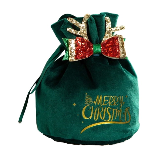 Christmas Gift Bags,Christmas Velvet Gift Bag for Eve Fruit, Small Present Packaging Box