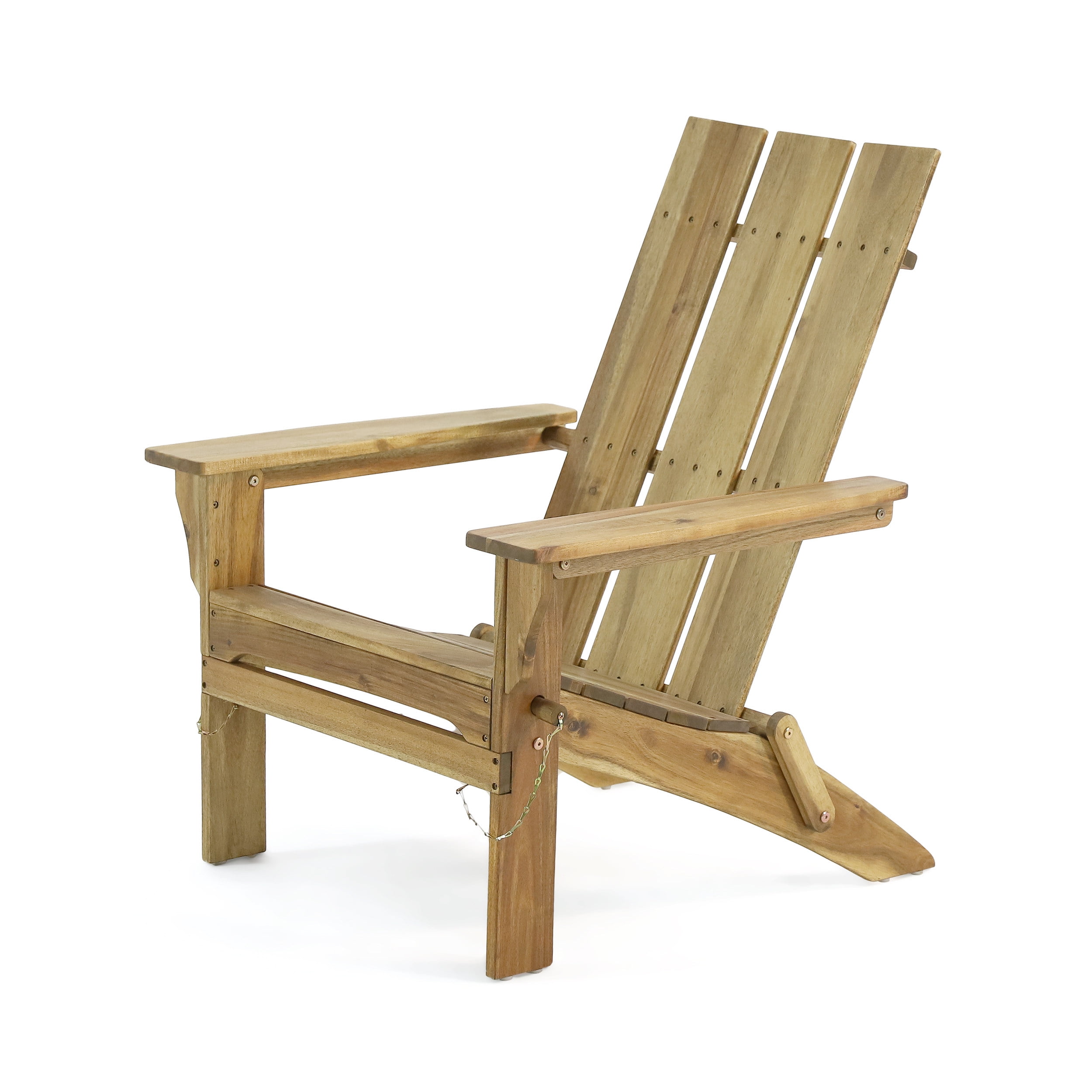 Noble House Zuma Outdoor Acacia Wood Foldable Adirondack Chair Natural Stained