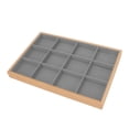 thumbnail image 2 of 12 Grids Jewelry Organizer Tray Black Stackable Velvet Jewelry Trays Drawer Inserts Earring Organizer For Women Girls Jewelry Storage Display Case For Rings Earring Necklaces, 2 of 8