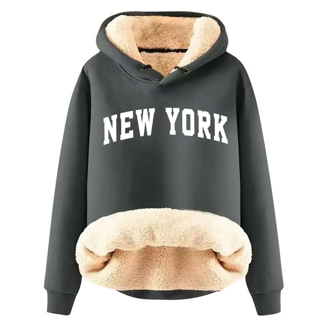 VBARHMQRT Robes Chandails en Molleton pour Femmes 2024 Mode Automne et Hiver Velours Épaissi Chaud Couleur Unie Cardigan Sweat à Capuche pour Femmes