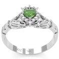 thumbnail image 5 of Claddagh Lab-Created Emerald Diamond Ring In Solid 14k White Gold, 5 of 6