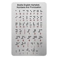 thumbnail image 1 of WORGEOUS Tablero del alfabeto braille con puntos elevados Números de acero inoxidable Puntuación Tablero de aprendizaje braille para principiantes Educación Enseñanza braille Niños ciegos Adultos, 1 of 8