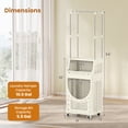 thumbnail image 3 of Gymax 3-Tier Laundry Cart w/ Hanging Bar Folding Laundry Hamper w/ Lockable Wheels, 3 of 10