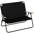 thumbnail image 2 of Outsunny Double Folding Camping Couch with Cupholders, Black, 2 of 9