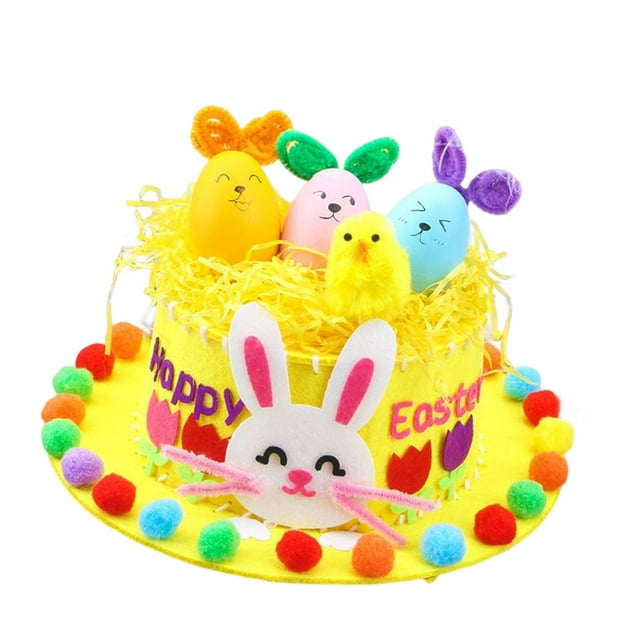 HILABEE Children DIY Easter Hat Set Decorations Crafts for kids Projects Easily Decorate Yellow