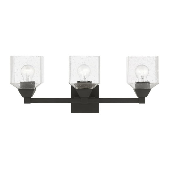 10383-04 Livex Lighting Aragon - 3 Light Bath Vanity In Architectural Style-9.5 Inches Tall and 23 Inches Wide-Black Finish