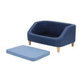 thumbnail image 6 of Teamson Pets Bennett Linen Sofa Dog Bed for Pets Up to 66 lbs, Navy, 6 of 10