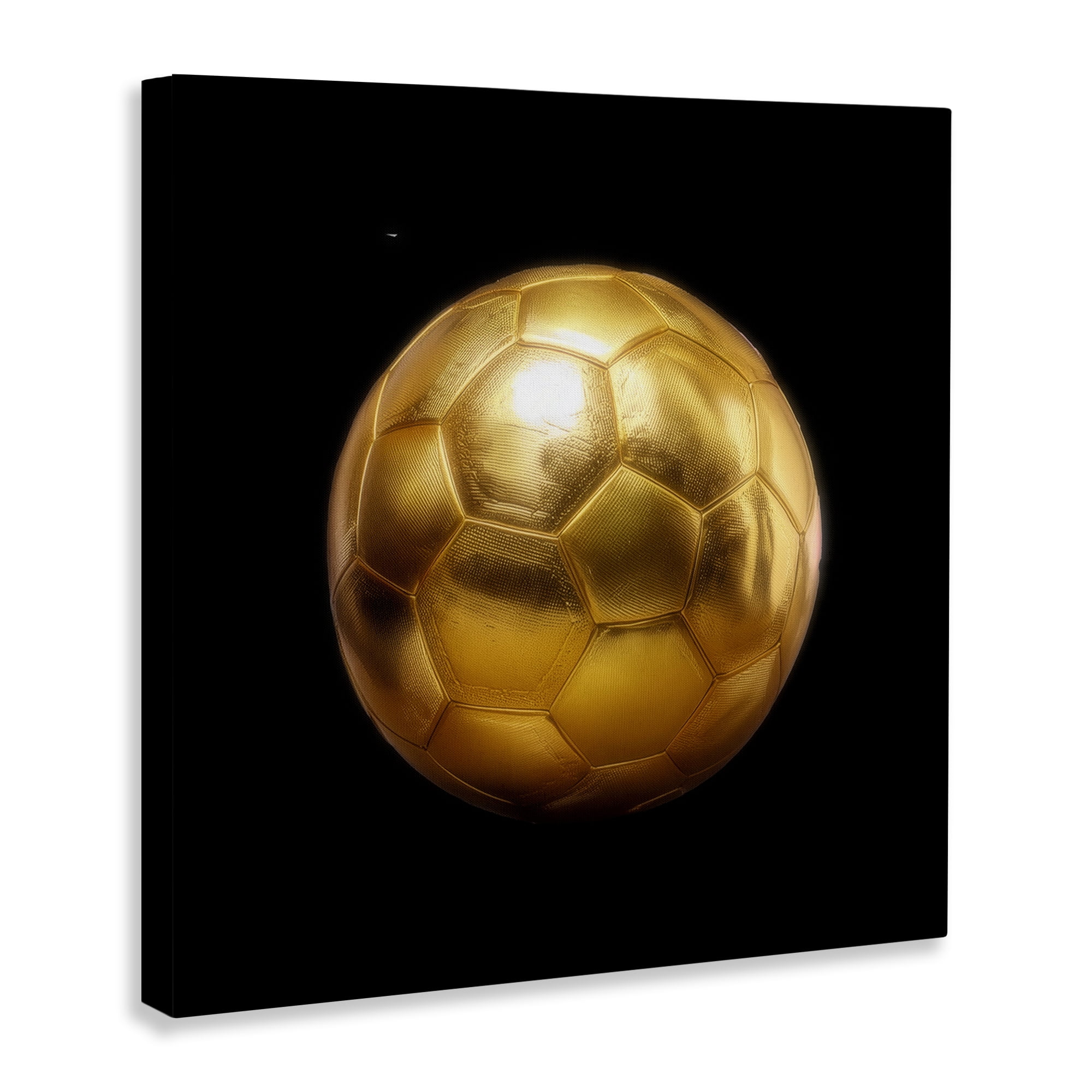 Stupell Industries Gold Designer Soccer Ball Sports Painting Wrapped Canvas Art Print Wall Art, 30 x 30