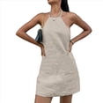 thumbnail image 2 of Vestidos Cortos Informales de de Verano Sin Mangas con Cuello Redondo para Mujer Marrón L, 2 of 10