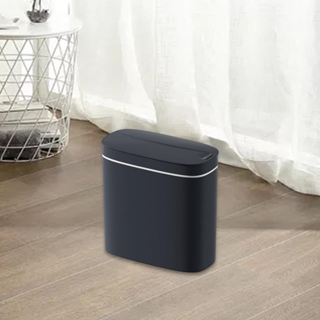 Bote de Basura de Inducción Inteligente, Bote de Basura Eléctrico, Botes de Basura de Baño Angostos con Tapas, Bote de Basura de Movimiento Automático gris Soledad bote de basura de cocina