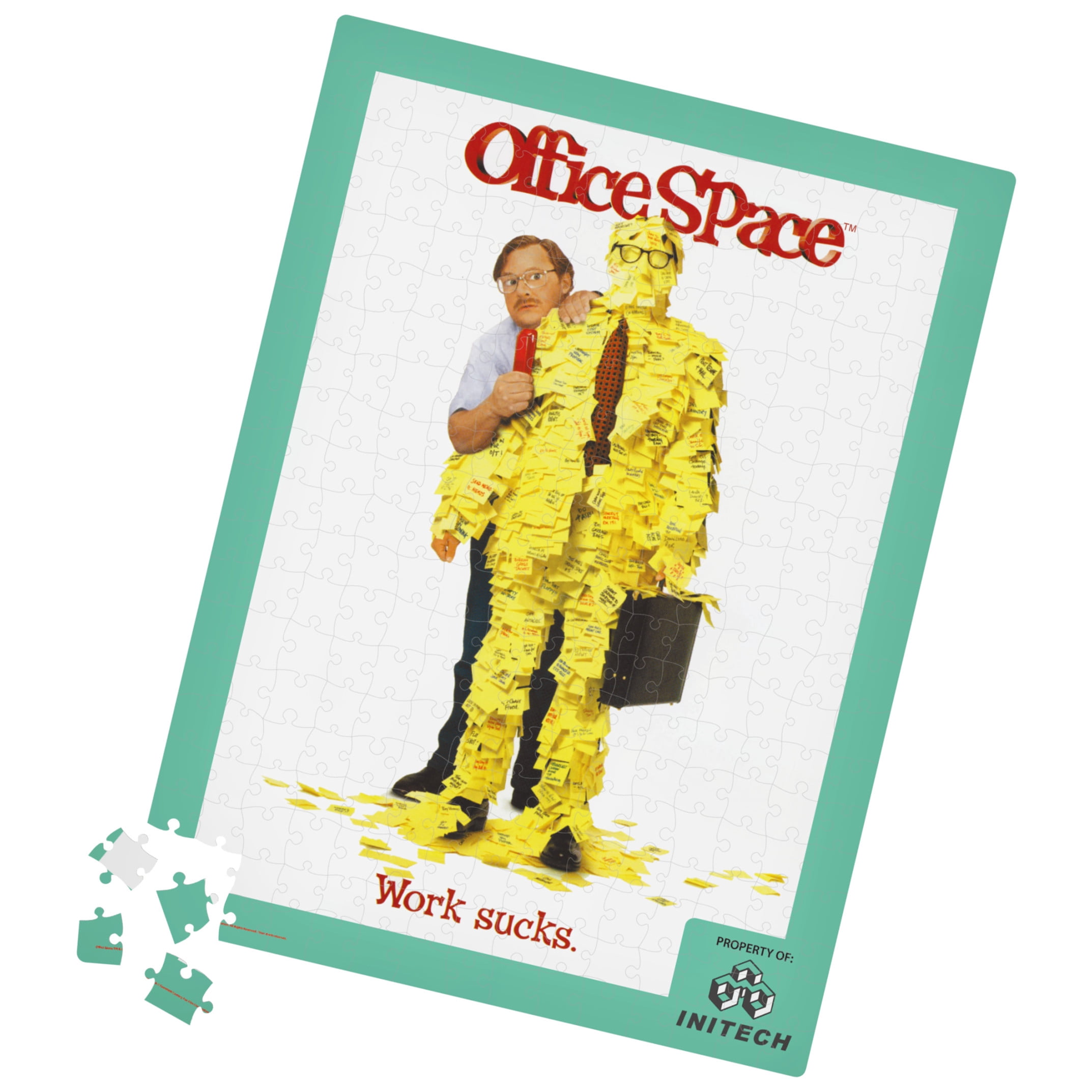 Office Space Movie 500-Piece Jigsaw Puzzle in Plastic Retro Blockbuster VHS Video Case, for Adults and Kids Ages 8 and up
