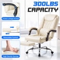 thumbnail image 3 of Vyrox Home Office Chair, High Back Executive Leather Desk Chair with Arms, Ergonomic Adjustable Swivel Computer Chair,White, 3 of 6