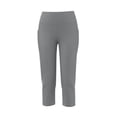 thumbnail image 4 of YanHoo Yoga Capris for Women Elastic Waist Pull On Stretchy Capri Pants Casual Comfy Cropped Trousers with Pockets, 4 of 8