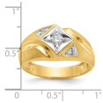 thumbnail image 2 of Auriga Fine Jewelry 14k Yellow Gold Rh-plated Men's Satin 1/5 carat Diamond Ring Size 10, 2 of 7