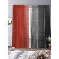 thumbnail image 3 of Red Black Ombre Sheer Curtains 96 Inch Length 2 Panels Set, Vintage Farmhouse Wooden Voile Window Treatment Semi Sheer Long Curtains Drapes for Bedroom/Living Room/Kitchen 52"x96"x2, 3 of 7