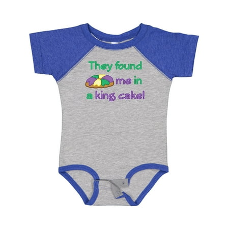 

Inktastic They Found Me in a King Cake Boys or Girls Baby Bodysuit