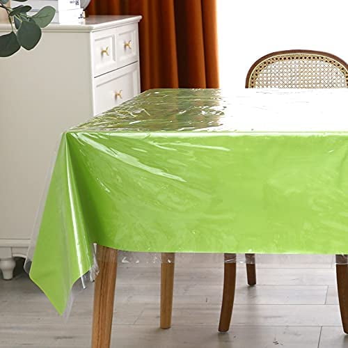 Neinkie Housse de protection en plastique transparent épais pour table de  salle à manger, protection de table transparente, protection de nappe, nappe  transparente 