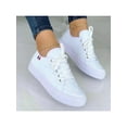 thumbnail image 3 of Difumos Womens Comfort Flats White Sneaker Lightweight Low Top Skate Shoes Sports Anti Slip Walking Shoe White 5.5, 3 of 3