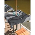 thumbnail image 6 of Black Grey Ombre Outdoor Tablecloth with Umbrella Hole, Abstract Grey Wave Texture Gradient Spillproof Waterproof Outdoor Table Cover, Patio Tablecloths for Party/Garden/Picnic, Square 60"x60", 6 of 9