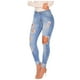 thumbnail image 1 of Pantalones Jean Gibobby para Mujer Juniors Altos Desgastados Lift Ajustados con Cintura Rasgada Azul S, 1 of 5