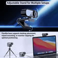 thumbnail image 2 of 4K Ultra HD Autofocus USB Webcam with Privacy Cover | Desktop Stand & Type-C Adapter | For Video Conferencing, Streaming & Calls, 2 of 6