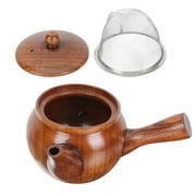 Gifts for Housewarming Side Grip Teapot Household Japanese Decor Filter Stainless Steel Wood