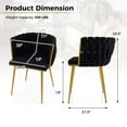 thumbnail image 3 of Costway Upholstered Dining Chair Set of 2 with Curved Backrest Electroplated Metal Tubes Black, 3 of 8