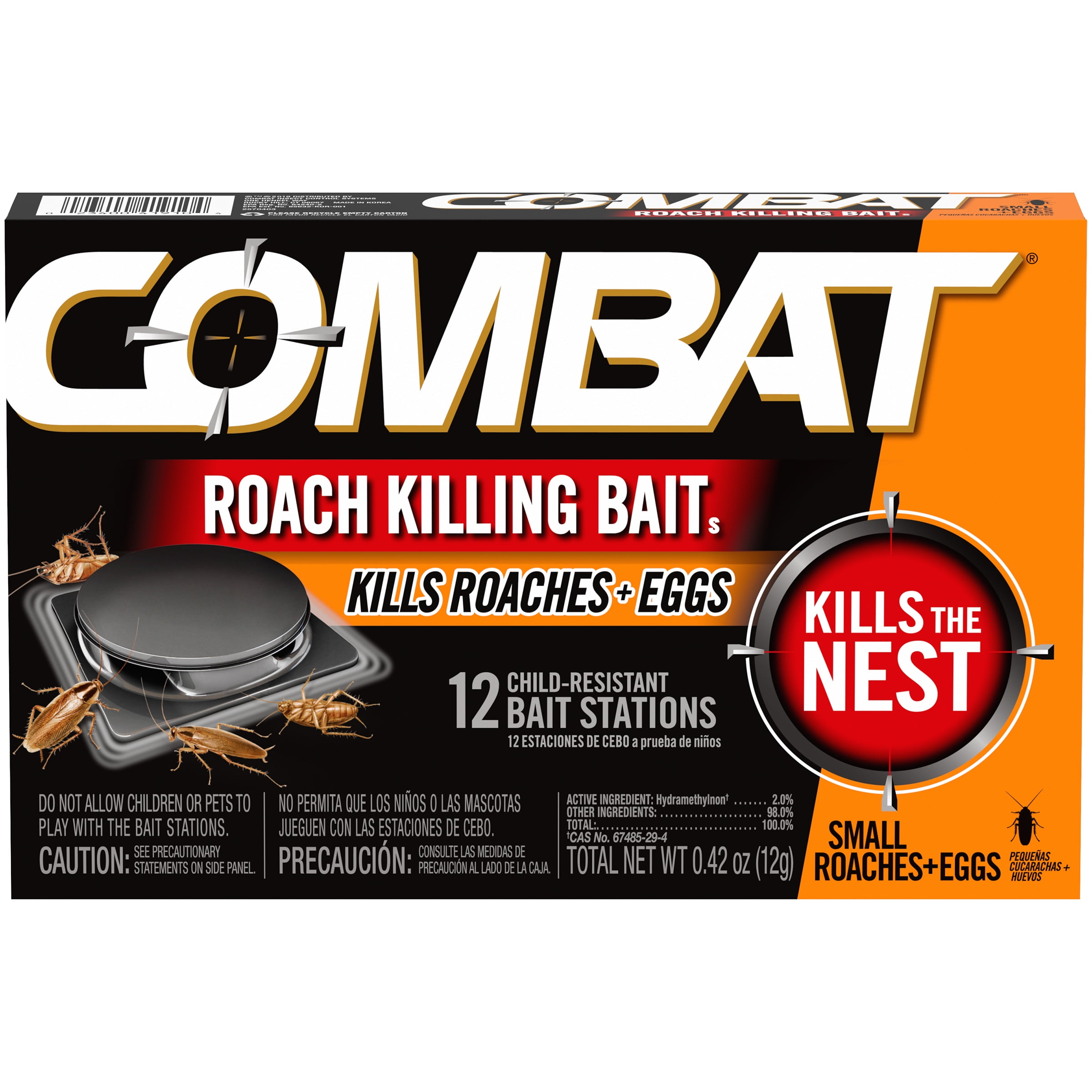 Combat Roach Killing Bait Stations for Small Roaches, 12 Count