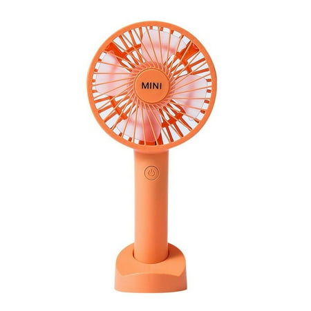 

2 Packs Mini Handheld Fan Powerful Small Personal Fan 3 Speed Portable Table Fan USB Desk Fan Cute Eyelash Fan Cooling Electric Fan with Base for Travel(Orange)