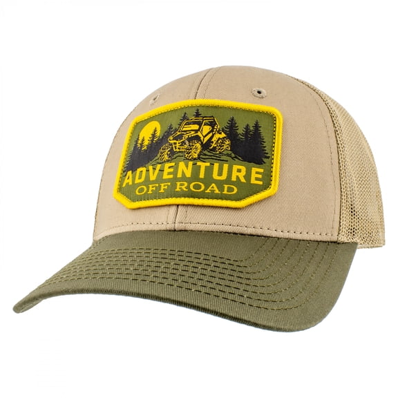 Outdoor Cap Adventure Off Road Trucker Hat in Tan – Mesh Back, Mid Profile, Plastic Snap