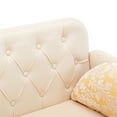 thumbnail image 7 of 55'' Modern Velvet Couch, Button Tufted Sofa with 2 Decor Pillows and with Metal Legs, Upholstered Loveseat Sofa for Living Room and Bedroom, Beige, 7 of 7