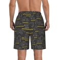 thumbnail image 3 of KLL Retro Excavator Men's Casual Summer Beach Shorts Hawaiian Shorts with Pockets-Medium, 3 of 5