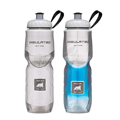 2 Pack Polar Insulated Water Bottle Bike 24oz White Pair BPA-Free USA HOT&COLD 