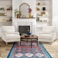 thumbnail image 3 of Carolayne Upholstered Accent Chair Comfy Armchair with Pillows for Living Room, Bedroom, Ivory White, 3 of 7