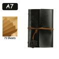 thumbnail image 1 of HAOAN Notebook PU Leather Retro Vintage Notebook Refillable Bullet Pocket Journal with Leaf Pendant Blue 3.9*5.7” 100 Sheets, 1 of 7