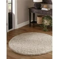 thumbnail image 1 of Unique Loom 3127990 6 x 6 ft. Solid Shag Round Rug, Taupe, 1 of 5