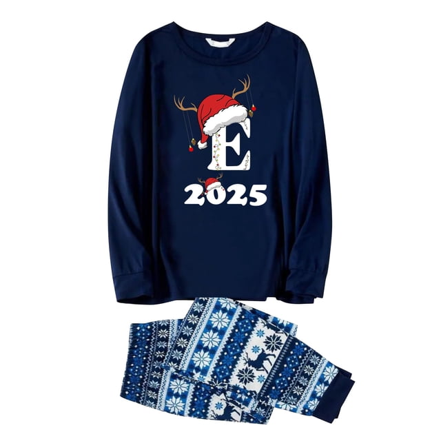 Jindong Dad Family Matching Christmas Pajamas Set Letter Print Parent Child Outfit