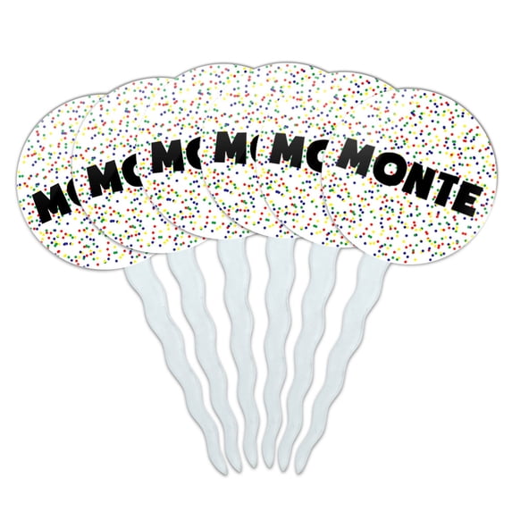 Monte Cupcake Picks Toppers - Set of 6 - Mutlicolored Speckles