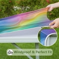 thumbnail image 6 of Rainbow Tie Dye Swirl Pattern Square Fitted Tablecloth with Elastic Edge,Square Table Cover,Washable Elastic Table Cover for Home Kitchen Party Decor 36"x36", 6 of 6