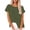 Summer Tops for Women Army Green, variant on Womens Cotton Linen Summer Tops, Short Sleeve Shirts for Women Casual Lightweight Loose Fit Crewneck T-Shirts with Buttons